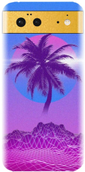 Husa din silicon compatibila cu Google Pixel 6 - model Vaporwave Palm 