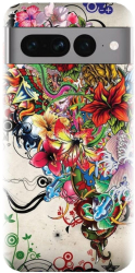 Husa din silicon compatibila cu Google Pixel 7 Pro - model Abstract Flowers 