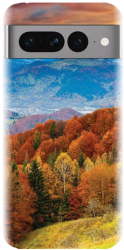 Husa din silicon compatibila cu Google Pixel 7 Pro - model Autumn Mountain Fall Rusty Forest 