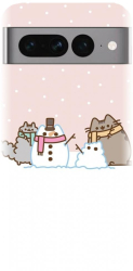 Husa din silicon compatibila cu Google Pixel 7 Pro - model Cat And Snowman 