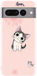 Husa din silicon compatibila cu Google Pixel 7 Pro - model Cute cat 