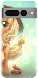 Husa din silicon compatibila cu Google Pixel 7 Pro - model Cute pony AppleJack 