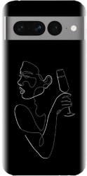 Husa din silicon compatibila cu Google Pixel 7 Pro - model Line Art Champagne 