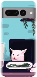Husa din silicon compatibila cu Google Pixel 7 Pro - model Pixel Art Cat Meme 