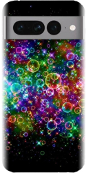 Husa din silicon compatibila cu Google Pixel 7 Pro - model Rainbow Colored Soap Bubbles 