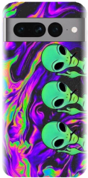 Husa din silicon compatibila cu Google Pixel 7 Pro - model Trippy Aliens 