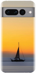 Husa din silicon compatibila cu Google Pixel 7 Pro - model Wind Sail Boat Ocean Sunset 