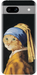 Husa din silicon compatibila cu Google Pixel 7a - model Cat With A Pearl Earring 