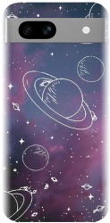 Husa din silicon compatibila cu Google Pixel 7a - model Cosmic Drawn Map 