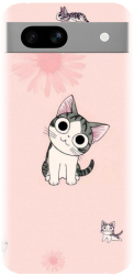 Husa din silicon compatibila cu Google Pixel 7a - model Cute cat 