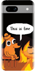 Husa din silicon compatibila cu Google Pixel 7a - model Pixel Art This Is Fine 