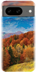 Husa din silicon compatibila cu Google Pixel 8 - model Autumn Mountain Fall Rusty Forest