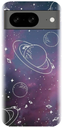 Husa din silicon compatibila cu Google Pixel 8 - model Cosmic Drawn Map 