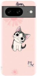 Husa din silicon compatibila cu Google Pixel 8 - model Cute cat 