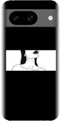 Husa din silicon compatibila cu Google Pixel 8 - model Line Art Buze Negre 
