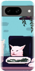 Husa din silicon compatibila cu Google Pixel 8 - model Pixel Art Cat Meme 