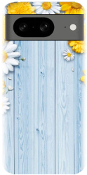 Husa din silicon compatibila cu Google Pixel 8 - model Sunflower On Blue Wood