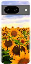 Husa din silicon compatibila cu Google Pixel 8 - model Sunflowers 