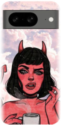 Husa din silicon compatibila cu Google Pixel 8 - model Trippy Evil Mode 