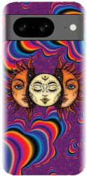 Husa din silicon compatibila cu Google Pixel 8 - model Trippy Sun 