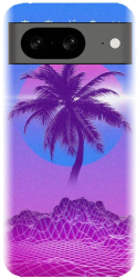 Husa din silicon compatibila cu Google Pixel 8 - model Vaporwave Palm 