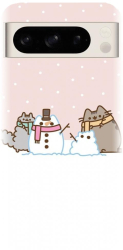 Husa din silicon compatibila cu Google Pixel 8 Pro - model Cat And Snowman 
