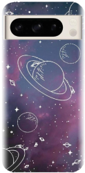 Husa din silicon compatibila cu Google Pixel 8 Pro - model Cosmic Drawn Map 