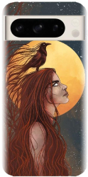Husa din silicon compatibila cu Google Pixel 8 Pro - model Fantasy Wolf Woman 