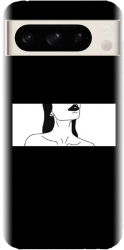 Husa din silicon compatibila cu Google Pixel 8 Pro - model Line Art Buze Negre 