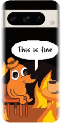 Husa din silicon compatibila cu Google Pixel 8 Pro - model Pixel Art This Is Fine 