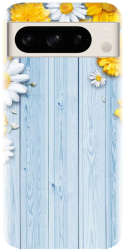 Husa din silicon compatibila cu Google Pixel 8 Pro - model Sunflower On Blue Wood 