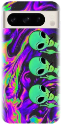 Husa din silicon compatibila cu Google Pixel 8 Pro - model Trippy Aliens 
