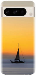 Husa din silicon compatibila cu Google Pixel 8 Pro - model Wind Sail Boat Ocean Sunset 