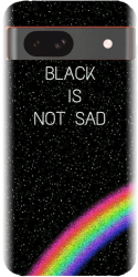 Husa din silicon compatibila cu Google Pixel 8a - model Black Is Not Sad 