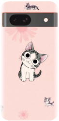 Husa din silicon compatibila cu Google Pixel 8a - model Cute cat 
