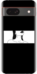 Husa din silicon compatibila cu Google Pixel 8a - model Line Art Buze Negre 