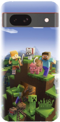 Husa din silicon compatibila cu Google Pixel 8a - model MInecfraft 2 