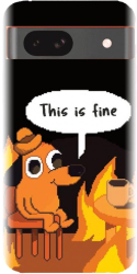 Husa din silicon compatibila cu Google Pixel 8a - model Pixel Art This Is Fine 