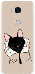 Husa din silicon compatibila cu Huawei Honor 5X / GR5 - model Th Black Cat In Hands