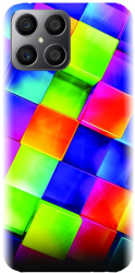 Husa din silicon compatibila cu Huawei Honor 70 Lite - model 3D Geometric Colorfull 