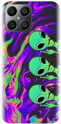 Husa din silicon compatibila cu Huawei Honor 70 Lite - model Trippy Aliens 