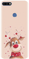Husa din silicon compatibila cu Huawei Honor 7A / fingerprint - model Craciun