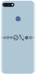 Husa din silicon compatibila cu Huawei Honor 7A / fingerprint - model Planets 