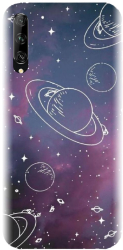 Husa din silicon compatibila cu Huawei Honor 9X Pro - model Cosmic Drawn Map 