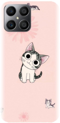 Husa din silicon compatibila cu Huawei Honor X8 5G - model Cute cat 