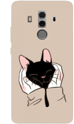 Husa din silicon compatibila cu Huawei Mate 10 Pro - model Th Black Cat In Hands 
