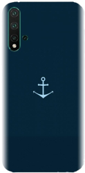 Husa din silicon compatibila cu Huawei Nova 5 - model Blue Navy Anchor Illustration 