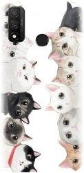 Husa din silicon compatibila cu Huawei P Smart 2020 - model Cat Party 