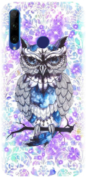 Husa din silicon compatibila cu Huawei P Smart Plus 2019 - model Abstract Owl 