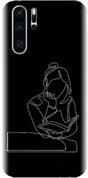 Husa din silicon compatibila cu Huawei P30 Pro - model Line Art The Smart One 